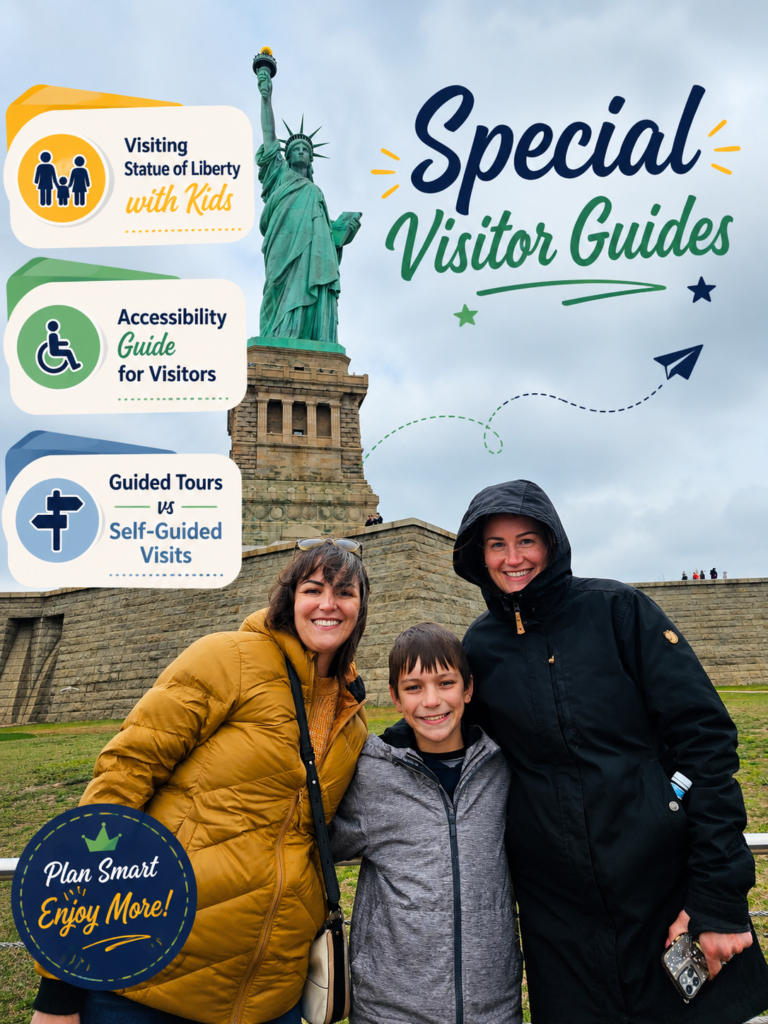 Liberty Island visitor guide highlighting attractions, photo locations, and helpful tips for exploring the Statue of Liberty