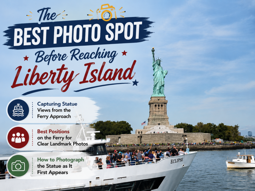 Take a Full Length Statue of Liberty picture when you are on the Ferry and moving towards the Liberty island.