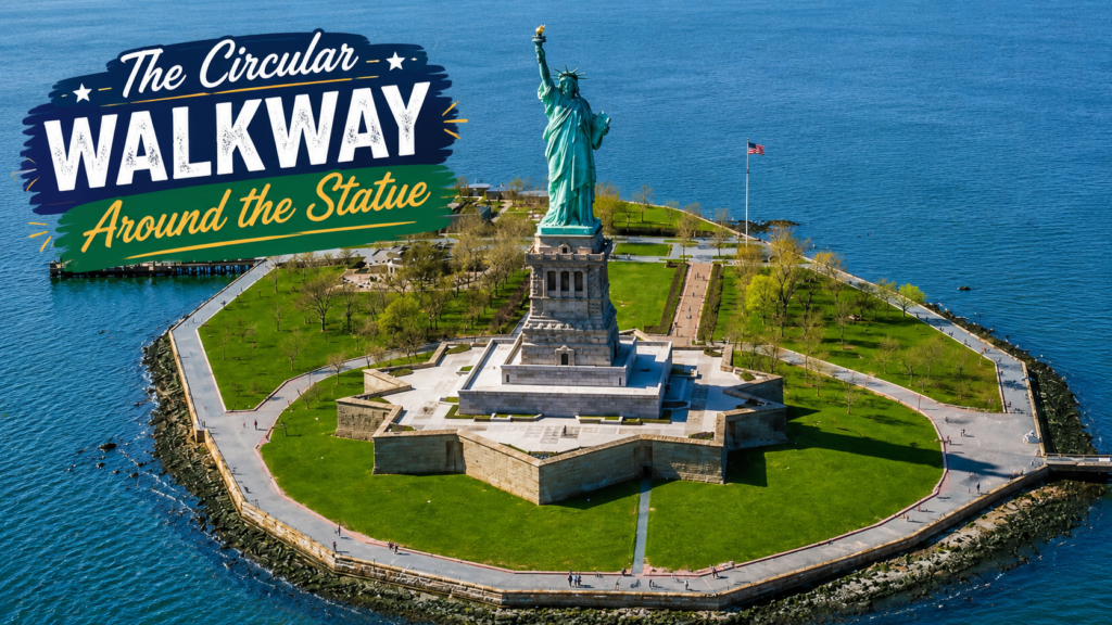 This Circular Walkway around the Statue of Liberty offers you plenty of space around the Statue to walk, shoot the iconic pictures and enjoy the scenes across the Statue.
